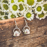 Adorable Silver Tea Kettle Earrings – Whimsical Tea Lover Jewelry