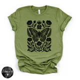 Black Butterfly Moth Fall Tee | Gothic Autumn Graphic T-Shirt