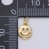 14K Gold Filled Happy Face Charm, Emoji Charm 13x8mm Gold Smile Charm Pendant Smiley Face Charms for Necklace Earring Bracelet Supply | D-651, D-697