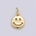 14K Gold Filled Happy Face Charm, Emoji Charm 13x8mm Gold Smile Charm Pendant Smiley Face Charms for Necklace Earring Bracelet Supply | D-651, D-697