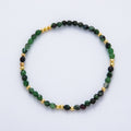 18K Gold Filled 4.1mm White, Fuchsia, Green Gemstone Handmade Beaded Bracelet | WA-3451 - WA-3457
