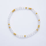 18K Gold Filled 4.1mm White, Fuchsia, Green Gemstone Handmade Beaded Bracelet | WA-3451 - WA-3457
