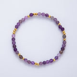 18K Gold Filled 4.1mm White, Fuchsia, Green Gemstone Handmade Beaded Bracelet | WA-3451 - WA-3457
