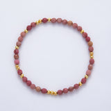 18K Gold Filled 4.1mm White, Fuchsia, Green Gemstone Handmade Beaded Bracelet | WA-3451 - WA-3457