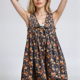 Vintage Bloom Denim Romper