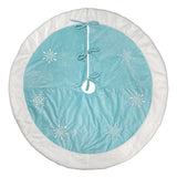 Winter Wonderland Pastel Blue Snowflake Christmas Tree Skirt – 48"