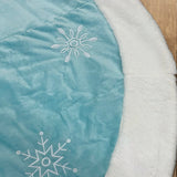 Winter Wonderland Pastel Blue Snowflake Christmas Tree Skirt – 48"