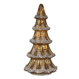 Golden Glow Mercury Glass Christmas Tree – 12" Lighted Décor