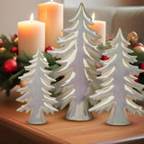 Enchanted Winter Iridescent Ceramic Christmas Trees – Set of 3