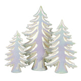 Enchanted Winter Iridescent Ceramic Christmas Trees – Set of 3