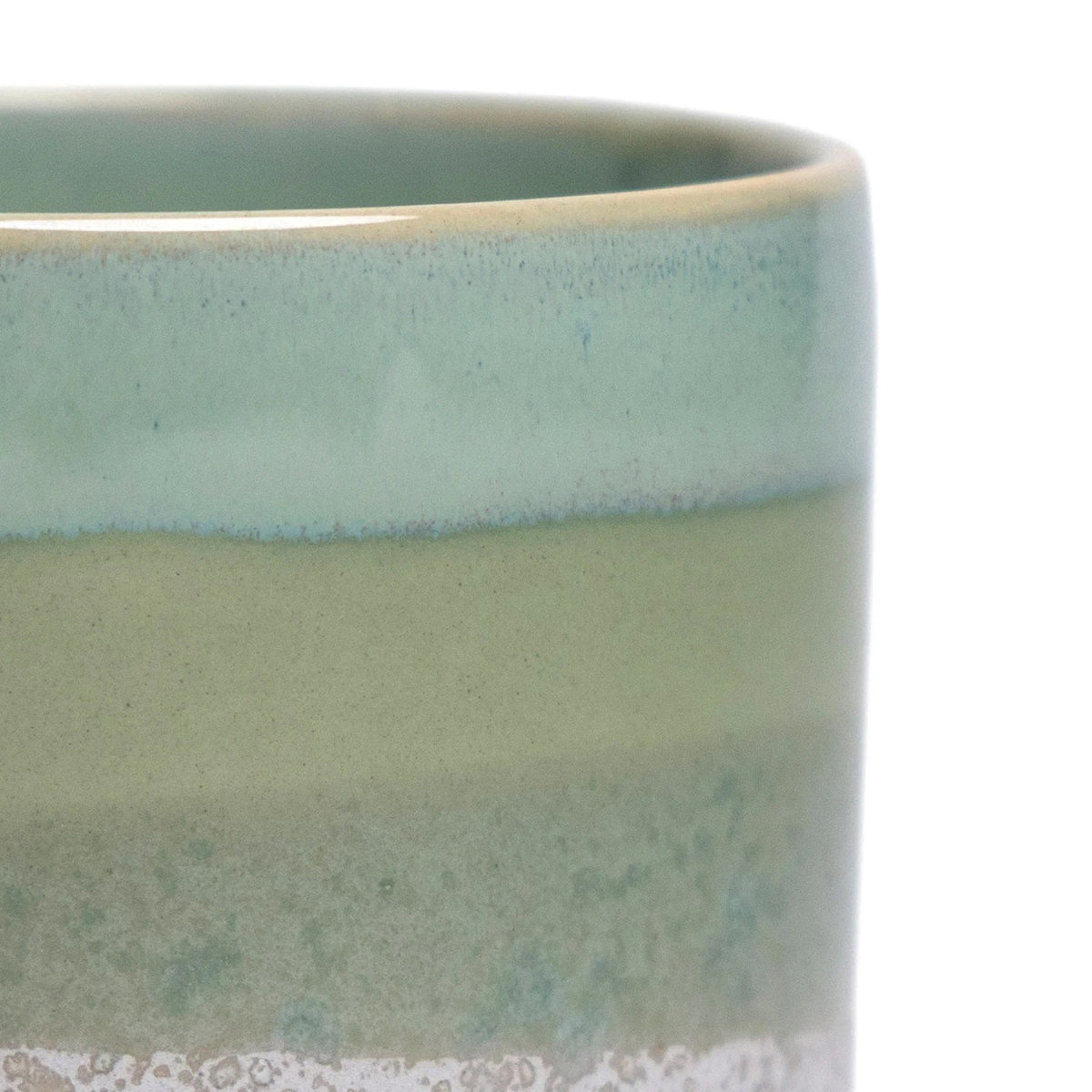 Cement Green Ceramic Plant Pot and Saucer