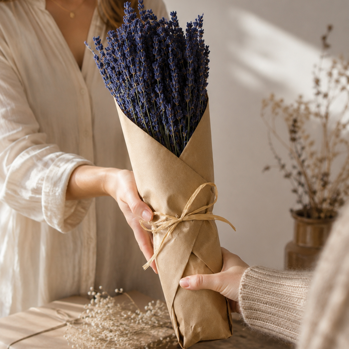Dried Lavender Bundle – Lavender Gift for Her, Hand Wrapped California Lavender Bouquet