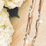 Bohemian Gold Disc & Beaded Layered Necklace