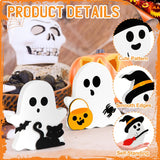 Spooky Cute Wooden Ghost Halloween Décor – Set of 3