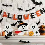 Spooky Cute Wooden Ghost Halloween Décor – Set of 3