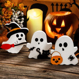 Spooky Cute Wooden Ghost Halloween Décor – Set of 3