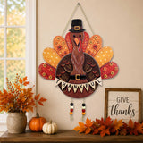 Thankful Turkey Wooden Thanksgiving Door Hanger
