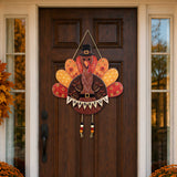 Thankful Turkey Wooden Thanksgiving Door Hanger