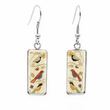 Beautiful Glass-Like Folk Bird Earrings