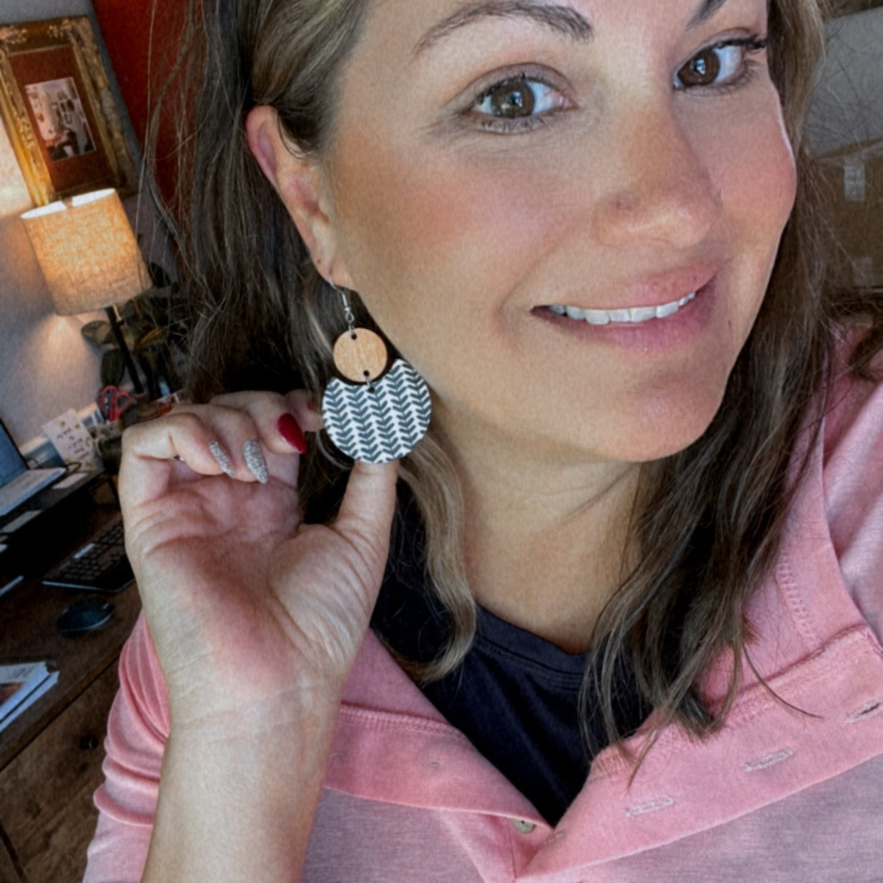 Nordic Fern Wood Earrings