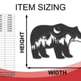 Metal Bear Mountain Wall Art | Bear and Mountain Landscape Metal Wall Art | 15 Color Options