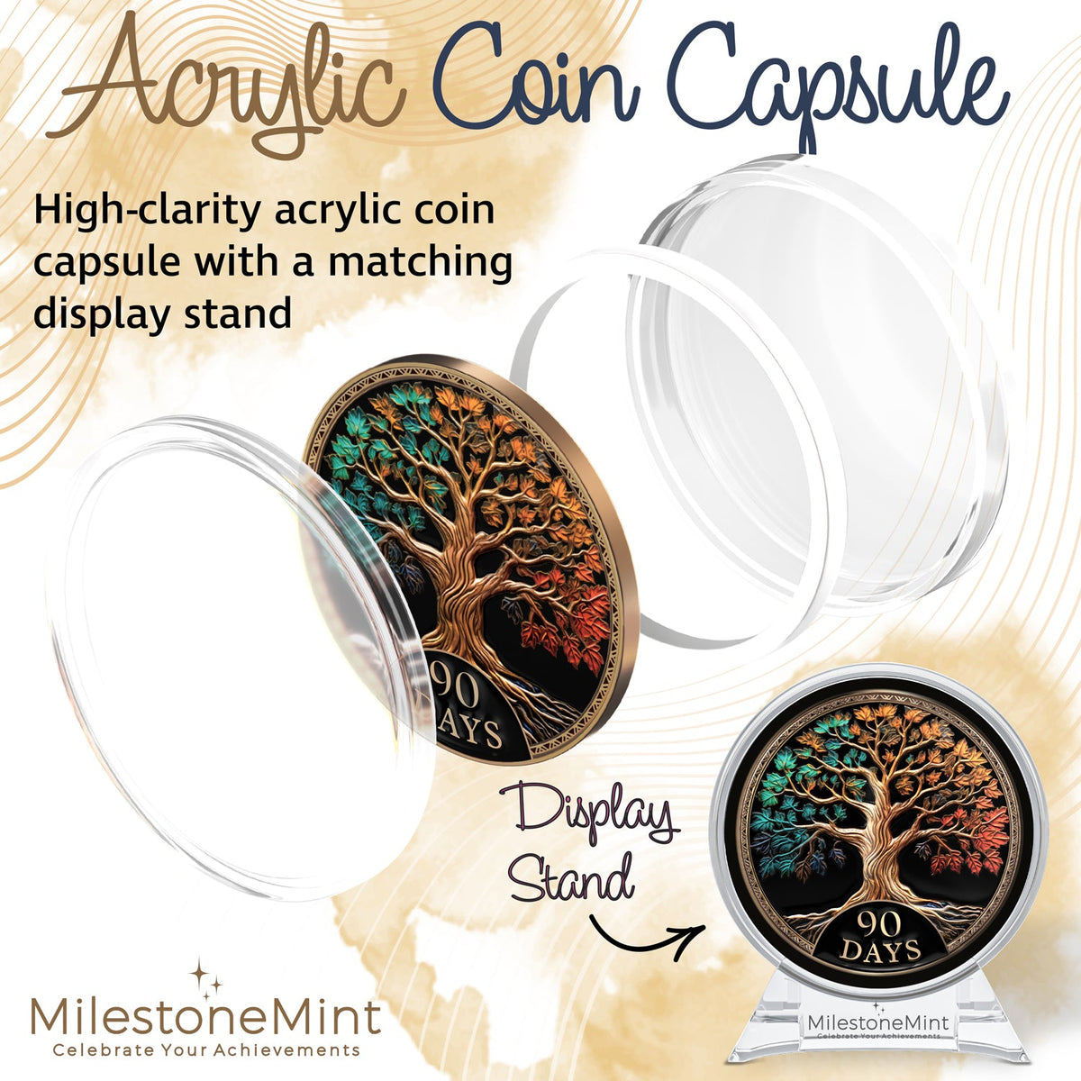 Tree of Life Affirmation Sobriety Coin Gift Set - Multicolor