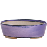 Willow Bonsai Ceramics Oval A Bonsai Pot 8 Inch – Straight‑Sided Oval Ceramic Bonsai & Succulent Planter, High‑Fired Frost‑Proof Stoneware with Drainage & Wiring Holes, Handmade in USA (Purple)