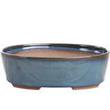 Willow Bonsai Ceramics Oval A Bonsai Pot 8 Inch – Straight‑Sided Oval Ceramic Bonsai & Succulent Planter, High‑Fired Frost‑Proof Stoneware with Drainage & Wiring Holes, Handmade in USA (Peacock 2025)
