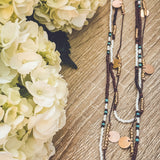 Bohemian Gold Disc & Beaded Layered Necklace