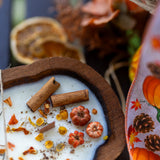 Wooden Pumpkin Shape Dough Bowl Candle – Thanksgiving & Fall Autumn Decor