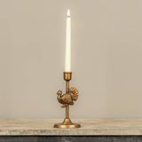 Gold Turkey Taper Candle Holder – Thanksgiving Decor