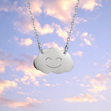 Happy Cloud Minimalist Necklace in Silver or Gold
