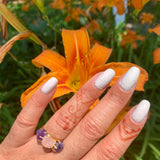 Amethyst/Rose Quartz Cluster Ring - Gold
