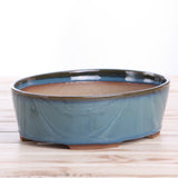 Willow Bonsai Ceramics Oval A Bonsai Pot 8 Inch – Straight‑Sided Oval Ceramic Bonsai & Succulent Planter, High‑Fired Frost‑Proof Stoneware with Drainage & Wiring Holes, Handmade in USA (Peacock 2025)