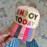 Enjoy Today Embroidered Hat – Colorful Patchwork Baseball Cap
