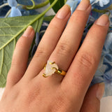 Raw Moonstone Prong Ring