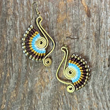 Handcrafted Eye of Horus Earrings – Colorful Brass & Beadwork