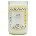 Happy 12 oz. soy candle in upcycled wine bottle | Lemon, Lemongrass, Verbena