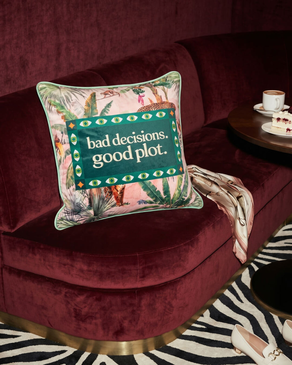 bad decisions good plot pillow