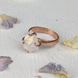 Raw Moonstone Prong Ring