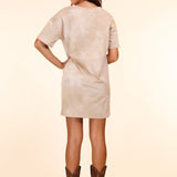 Adventuresome Beige Tie Dye T-Shirt Dress