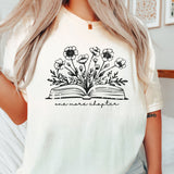 One More Chapter Floral Book Graphic Tee – Comfort Colors T-Shirt