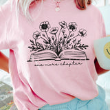 One More Chapter Floral Book Graphic Tee – Comfort Colors T-Shirt