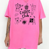 Coffee Club Doodle Graphic Tee – Comfort Colors Cotton T-Shirt