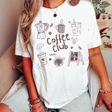 Coffee Club Doodle Graphic Tee – Comfort Colors Cotton T-Shirt