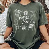 Coffee Club Doodle Graphic Tee – Comfort Colors Cotton T-Shirt