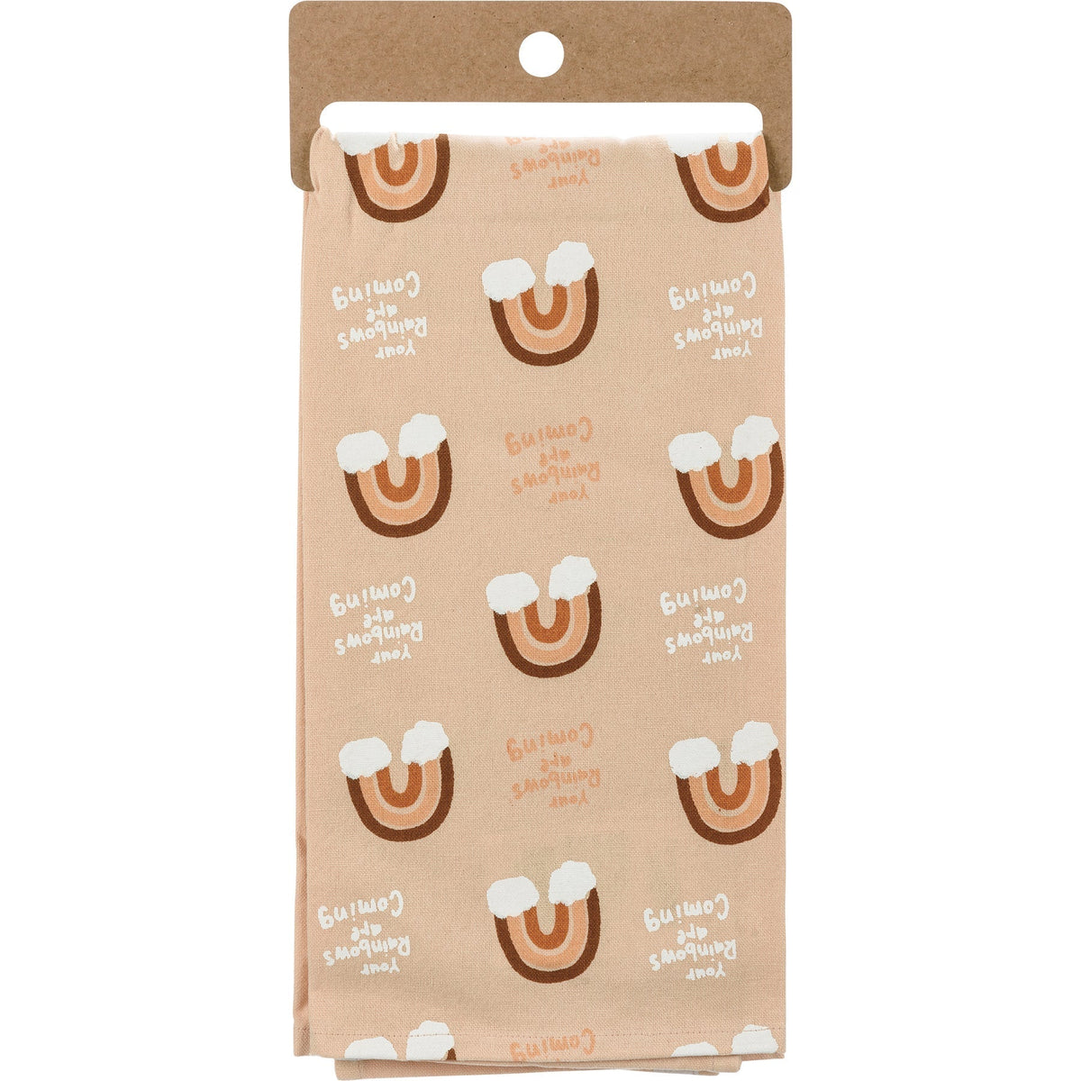 Your Rainbows Are Coming Inspirational Gift | Decor Sign and Tea Towel Bundle