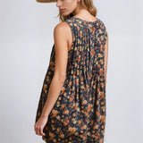 Vintage Bloom Denim Romper