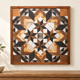 Amish Handmade Barn Quilt Wall Art – Reclaimed Barn Wood – 20.75” x 20.75”