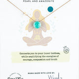 Handcrafted Amazonite & Pearl Goddess Necklace – You Are Brave | SoulKu